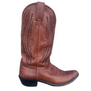 Justin Brown Men's Leather Western Stitching Style Cowboy Boots Size 10 1/2D